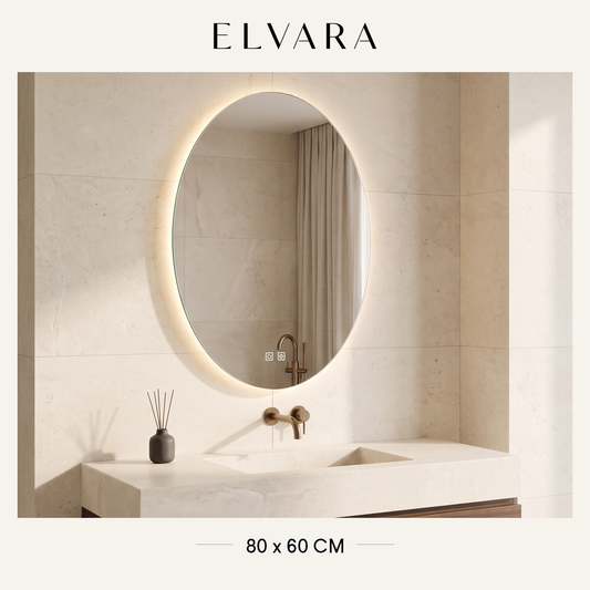 מראת LED אובלית ELVARA – 80×60 ס"מ